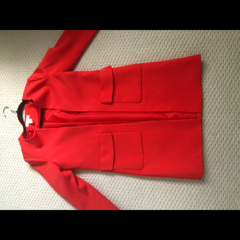 Red straight coat.